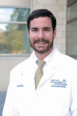 Dr. Joshua McKenzie, radiation oncologist at the Nancy N. and J.C. Lewis Cancer & Research Pavilion.
