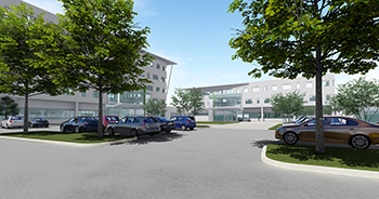 Three dimensional rendering of the proposed medical campus in Pooler.
